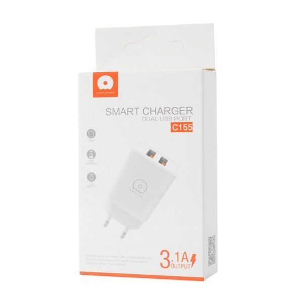 Зарядное устройство для WUW-C155 2USB 3.1A white 656-01136 фото
