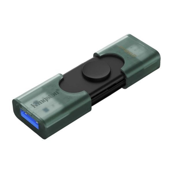 Флеш-накопичувач Kingston 256GB DataTraveler DuoG2 USB-A + USB-C 3.2 Gen 1 Black/Green DTDEG2/256GB фото