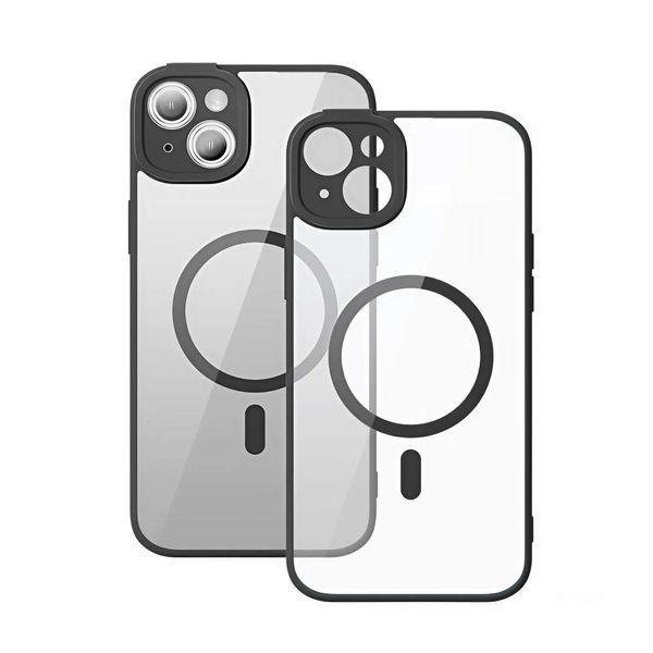Чехол Baseus Frame Series Magnetic Case+Glass 0.22mm для iPhone 14 Black 757-00218 фото