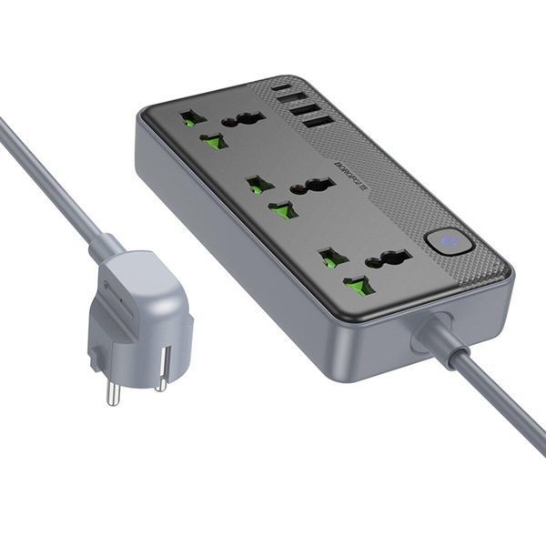 Мережевий подовжувач BOROFONE BAC2A Leya 3 position socket(1C3A)(EU) Black 656-03204 фото