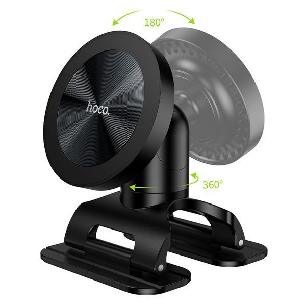 Автотримач для телефона HOCO H97 Eminent Ring Magnetic Car holder (керуємо console) Black 6942007673020 фото