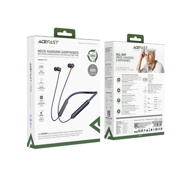 Наушники ACEFAST N2 стержень caling noise reduction wireless earphones Navy Blue 656-00833 фото