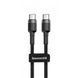 Кабель Baseus Cafule Type-C to Type-C PD 2.0 60W (1m) Gray/Black CATKLF-GG1 фото