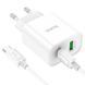 Сетевое зарядное устройство с кабелем HOCO C80A Plus Rapido PD20W+QC3.0 charger set(Type-C to Type-C) White 6931474779908 фото 5