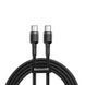 Кабель Baseus Cafule PD2.0 60W flash charging USB Type-C-Type-C (20V 3A)1M Grey+Black CATKLF-GG1 фото 1
