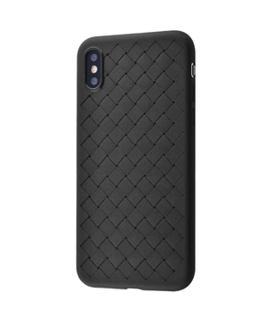 Плетений чохол Bottega Veneta для iPhone X/XS Чорний 208-01703 фото