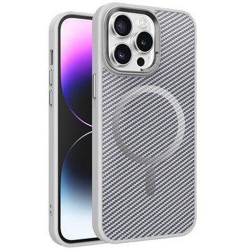 Чехол TPU+PC Carbon Mirage with MagSafe для Apple iPhone 14 Pro Max Grey 214-03387 фото
