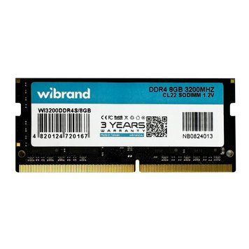Оперативна пам'ять DDR4 Wibrand 8GB 3200MHz CL22 SODIMM WI3200DDR4S/8GB фото