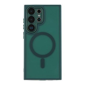 Чохол TPU+PC Magnetic Matte Camera Lens with Magsafe для Samsung Galaxy S25 Ultra 5G (S938) Dark Green 757-00369 фото