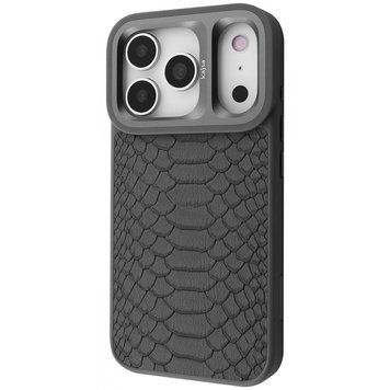 Чехол Kajsa Snake Pattern with Magnetic Ring iPhone 17 Pro Max Gray 656-08224 фото