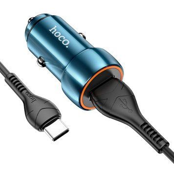Автомобильное зарядное устройство HOCO Z46 Blue shield single port QC3.0 18W (Type-C) Sapphire Blue 656-00343 фото