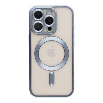 Чехол TPU Metallic Chrome Full Camera with Magsafe для iPhone 16 Pro Max Blue 214-02953 фото