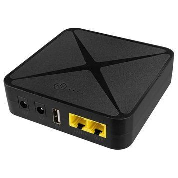 Портативный источник бесперебойного питания Mini DC UPS SUNREX POE02 8000 mAh Black для WiFi-роутера! 777-01488 фото