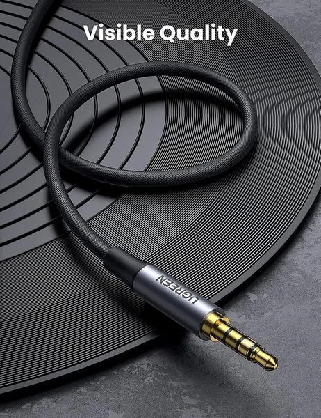 Аудіокабель UGREEN 3.5mm 4-Pole M/M Audio Cable Alu Case 2m UGR-20782 фото