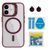Чохол TPU+PC+Metal Stand Case with MagSafe and Camera Lenses для iPhone 16 Plum 214-03729 фото