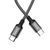 Кабель HOCO X14 Type-C to Type-C 60W, 1m, nylon, aluminum connectors, Black 6931474752215 фото