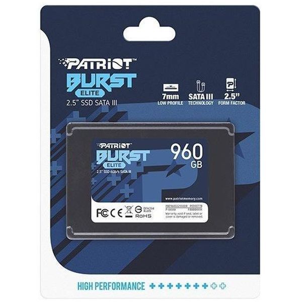 Накопитель SSD Patriot Burst Elite 960GB 2.5" 7mm SATAIII TLC 3D PBE960GS25SSDR фото
