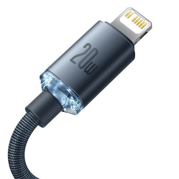 Кабель Baseus Crystal Shine Series Fast Charging Data Cable Type-C to iP 20W 2m Black CAJY000301 фото