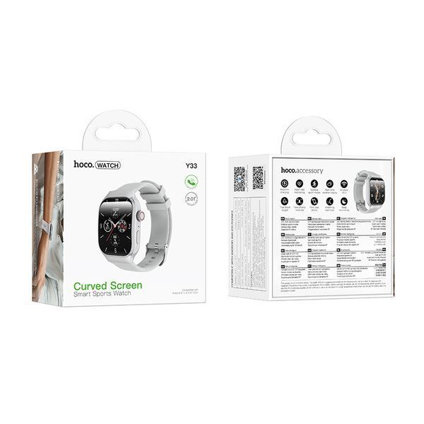 Смарт-часы HOCO Y33 51mm. 200 mAh. Smart sports watch (call version) Silver 6942007660822 фото