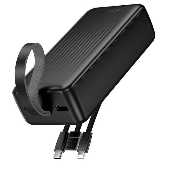 Внешний аккумулятор BOROFONE BJ79B Clever power bank with 3 cables(30000mAh) Black 216-00144 фото