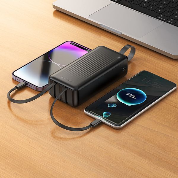 Внешний аккумулятор BOROFONE BJ79B Clever power bank with 3 cables(30000mAh) Black 216-00144 фото