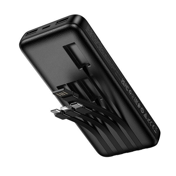 Power Bank Hoco J163 Wonderful 10000mAh 2A (with cable Type-C+Lightning+USB+Micro) Black 216-00173 фото