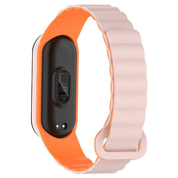 Ремінець Dual-color Magnetic для Xiaomi Mi Band 7/6/5/4/3 Light Pink / Orange 212-01637 фото