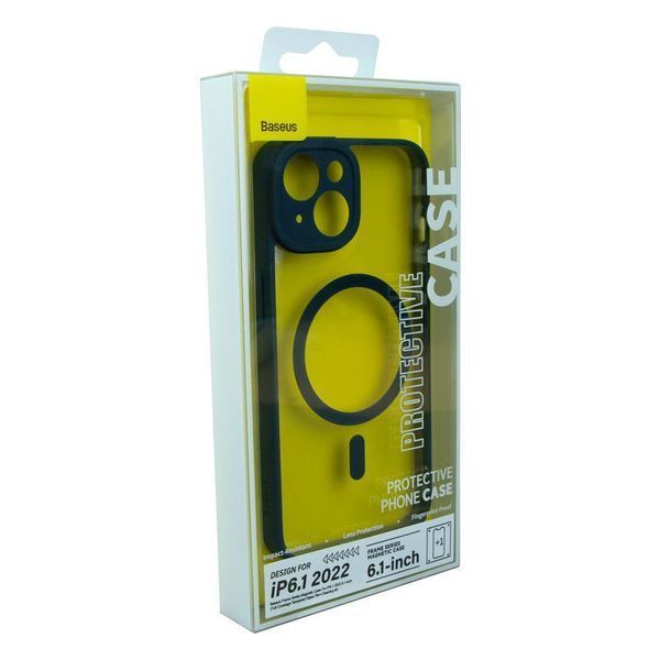 Чохол Baseus Frame Series Magnetic Case+Glass 0.22mm для iPhone 14 Blue 757-00219 фото