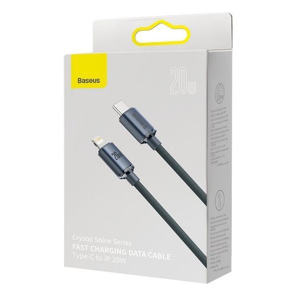 Кабель Baseus Crystal Shine Series Fast Charging Data Cable Type-C to iP 20W 2m Black CAJY000301 фото