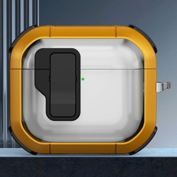 Футляр протиударний Locking Button для навушників Airpods Pro Yellow 203-00425 фото