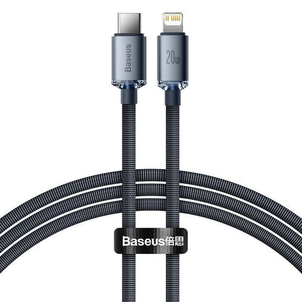 Кабель Baseus Crystal Shine Series Fast Charging Data Cable Type-C to iP 20W 2m Black CAJY000301 фото