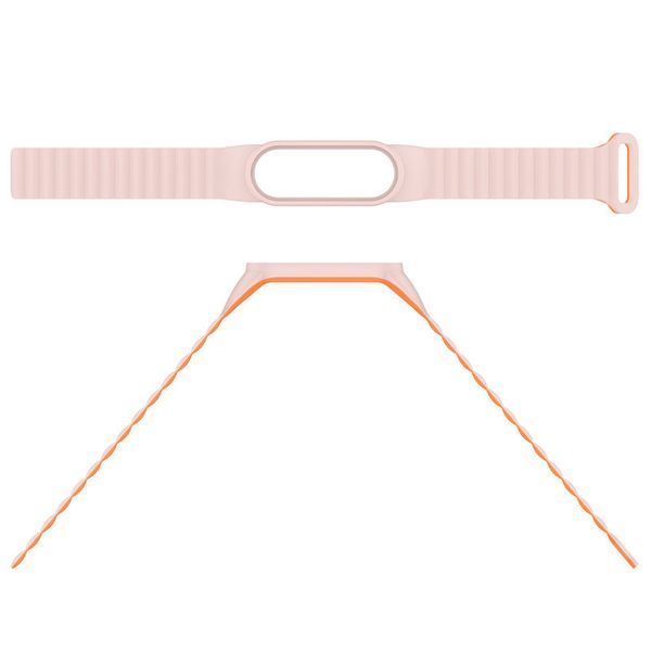 Ремінець Dual-color Magnetic для Xiaomi Mi Band 7/6/5/4/3 Light Pink / Orange 212-01637 фото