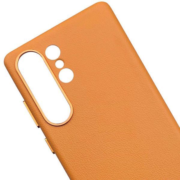 Кожаный чехол Leather Case для Samsung Galaxy S25 Ultra Orange 555-03203 фото