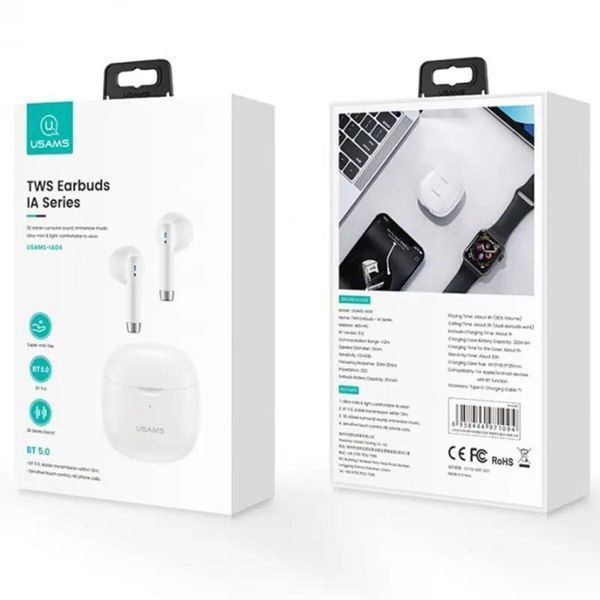Беспроводные наушники USAMS-IA04 TWS Earbuds IA Series White 656-01659 фото