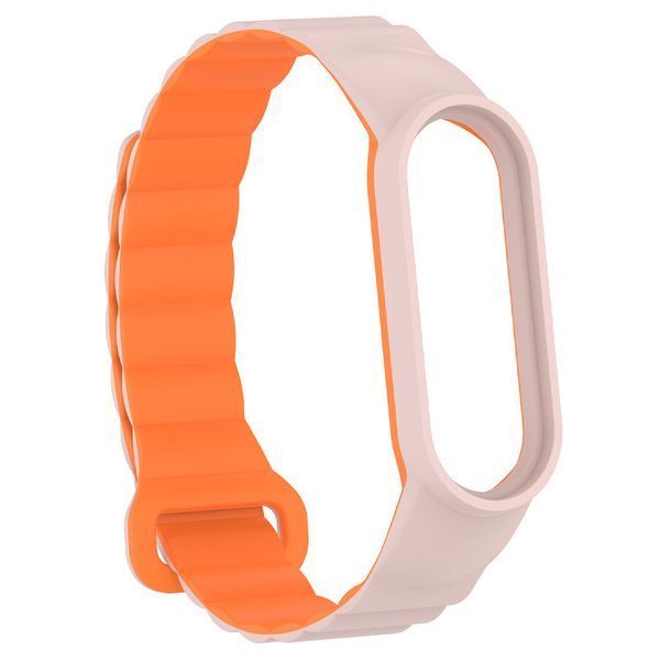 Ремінець Dual-color Magnetic для Xiaomi Mi Band 7/6/5/4/3 Light Pink / Orange 212-01637 фото