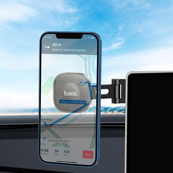 Тримач для мобільного HOCO H4 Mike magnetic car mount(center console) Black 656-00500 фото
