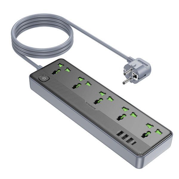 Сетевой удлинитель BOROFONE BAC4A Lord 5 position socket(1C3A)(EU) Black 656-03205 фото