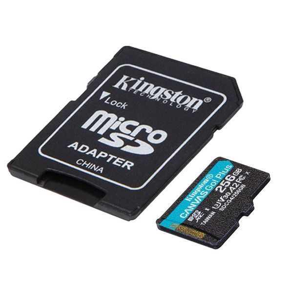 Карта пам'яті microSDXC (UHS-1 U3) Kingston Canvas Go! Plus 256Gb class 10 A2 V30 (R200MB/s, W-160MB/s) (adapter SD) SDCG4/256GB фото