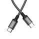 Кабель HOCO X14 Type-C to Type-C 60W, 1m, nylon, aluminum connectors, Black 6931474752215 фото 1