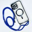 Чохол Crossbody Lanyard with Magsafe зі шнурком для iPhone 13 Night Blue 214-02614 фото
