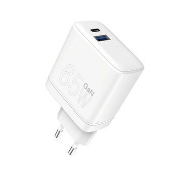 Зарядний пристрій WUW-C175 65W GaN USB A+USB C white 656-01138 фото