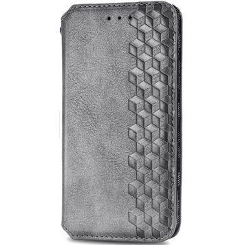 Кожаный чехол-книжка GETMAN Cubic для Xiaomi Redmi Note 9 / Redmi 10X Серый 555-01979 фото