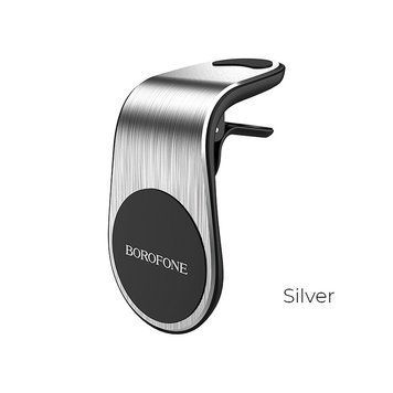 Автотримач для телефона BOROFONE BH10 Air outlet magnetic in-car holder Silver 6931474704405 фото