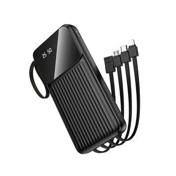Зовнішній акумулятор BOROFONE BJ76 Smart power bank with 4 cables(10000mAh) Black 216-00145 фото