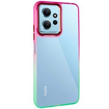 Чехол TPU+PC Fresh sip series для Xiaomi Redmi Note 12 4G Салатовый / Розовый 777-06606 фото