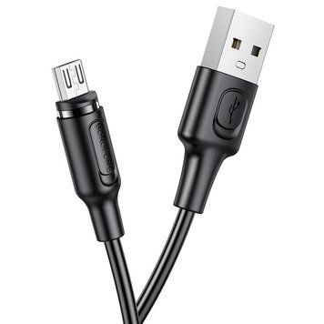 Кабель BOROFONE BX41 USB to Micro 2.4A, 1m, PVC, PVC connectors, magnetic, Black 6931474738455 фото