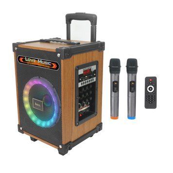 Портативна колонка HOCO HA2 Wave wireless dual-mic outdoor BT speaker Wooden Pattern 656-00766 фото