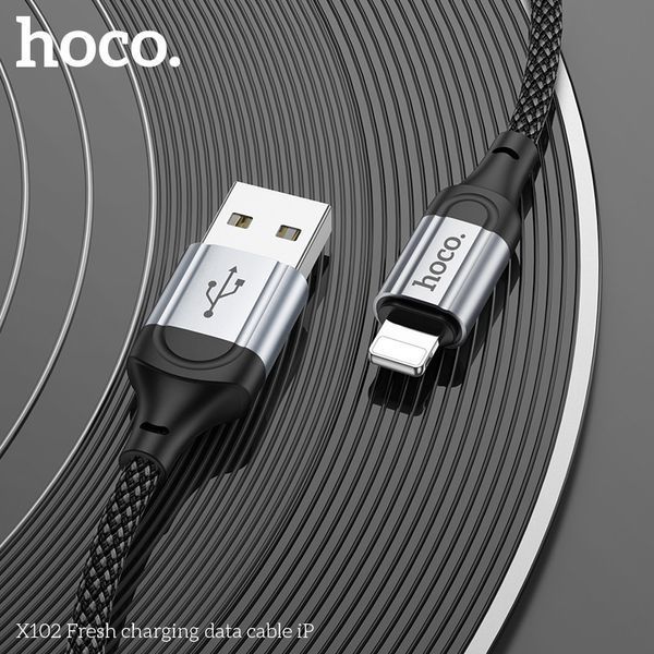 Кабель HOCO X102 Fresh charging data cable iP Black 6942007608756 фото