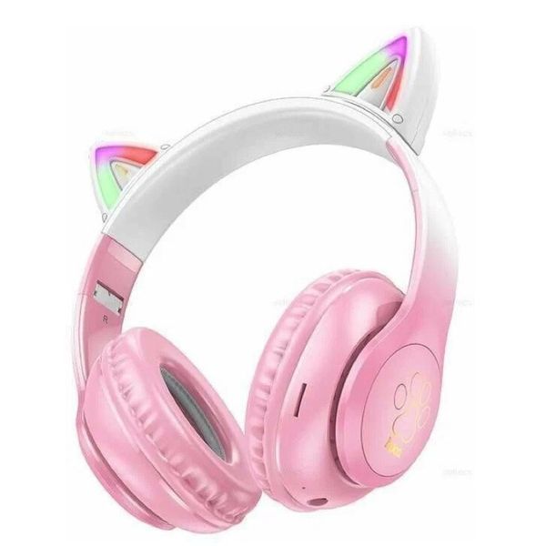 Беспроводные накладные наушники HOCO W42 Cat ears BT headphones Cherry Blossom 6931474795847 фото