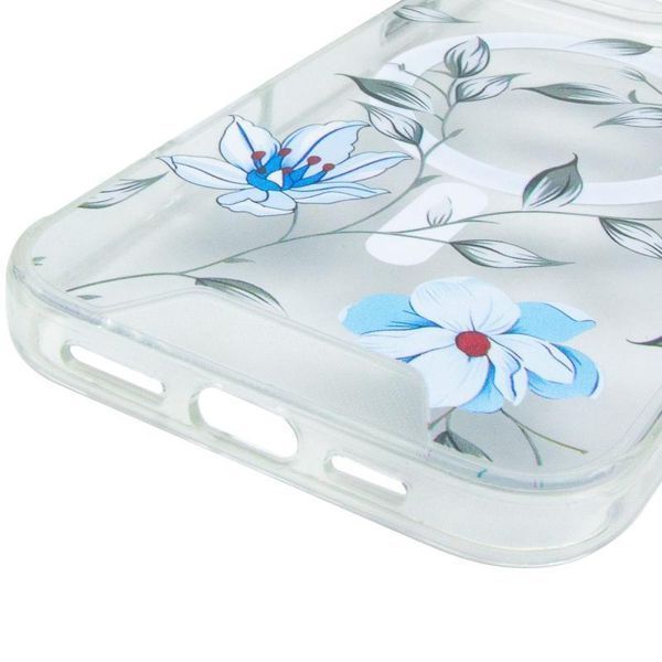 TPU+PC чохол Clear Garden with MagSafe для Apple iPhone 17 Pro Max (6.9") Blue Blossom 777-08196 фото